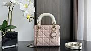 Fortok Dior Lady Dior Bag Two-Tone Latte and Powder Pink Cannage Lambskin 17x7x15cm - 1