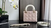 Fortok Dior Lady Dior Bag Two-Tone Latte and Powder Pink Cannage Lambskin 17x7x15cm - 4