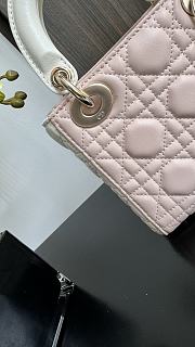 Fortok Dior Lady Dior Bag Two-Tone Latte and Powder Pink Cannage Lambskin 17x7x15cm - 6