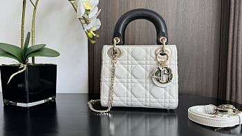 Fortok Dior Classic Lady Diana Bag Black & White 17x7x15cm