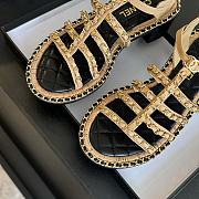 Fortok Chanel Chain Flat Sandals in Beige - 6