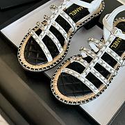 Fortok Chanel Chain Flat Sandals in White - 2