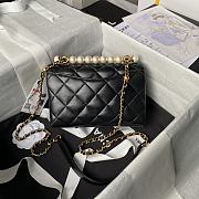 Fortok Chanel Mini Flap Bag Black With Pearl Top Handle AS5001 12.5×19×7cm - 5