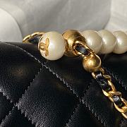 Fortok Chanel Mini Flap Bag Black With Pearl Top Handle AS5001 12.5×19×7cm - 4