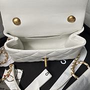 Fortok Chanel Mini Flap Bag White With Pearl Top Handle AS5001 12.5×19×7cm - 6