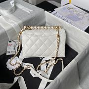 Fortok Chanel Mini Flap Bag White With Pearl Top Handle AS5001 12.5×19×7cm - 3