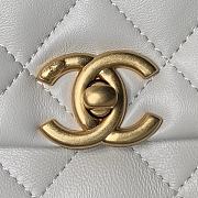 Fortok Chanel Mini Flap Bag White With Pearl Top Handle AS5001 12.5×19×7cm - 2