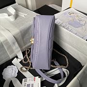 Fortok Chanel Mini Flap Bag Purple With Pearl Top Handle AS5001 12.5×19×7cm - 5