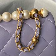 Fortok Chanel Mini Flap Bag Purple With Pearl Top Handle AS5001 12.5×19×7cm - 3