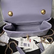 Fortok Chanel Mini Flap Bag Purple With Pearl Top Handle AS5001 12.5×19×7cm - 2