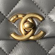 Fortok Chanel Mini Flap Bag Grey With Pearl Top Handle AS5001 12.5×19×7cm - 5