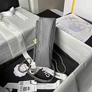 Fortok Chanel Mini Flap Bag Grey With Pearl Top Handle AS5001 12.5×19×7cm - 4