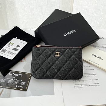 Fortok Chanel Classic Mini Pouch Black A82365 9.5×15×0.5cm