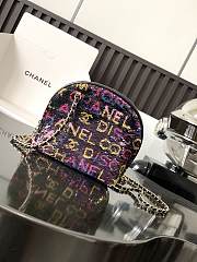 Fortok Chanel Shell Chain Sequin Evening Bag Black & Multicolor 16x7x16cm - 1
