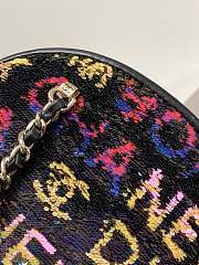 Fortok Chanel Shell Chain Sequin Evening Bag Black & Multicolor 16x7x16cm - 5