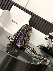 Fortok Chanel Shell Chain Sequin Evening Bag Black & Multicolor 16x7x16cm - 3
