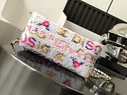Fortok Chanel Shell Chain Sequin Evening Bag White & Multicolor 16x7x16cm - 4
