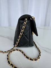 Fortok Chanel Mini Flap Bag Shiny Lambskin, Faux Pearls & Gold Metallic Black AS4986 13x20x7.5cm - 6