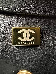 Fortok Chanel Mini Flap Bag Shiny Lambskin, Faux Pearls & Gold Metallic Black AS4986 13x20x7.5cm - 2