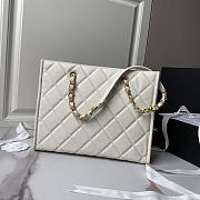 Fortok Chanel Shopping Bag Grained Calfskin & Gold Metal White AS4940 24×30.5×10cm  - 5