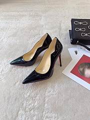 Fortok Christian Louboutin Hot Chick Patent Leather Pumps Black - 1