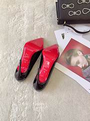 Fortok Christian Louboutin Hot Chick Patent Leather Pumps Black - 6