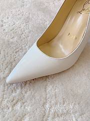 Fortok Christian Louboutin Hot Chick Patent Leather Pumps White - 4