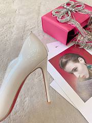 Fortok Christian Louboutin Hot Chick Patent Leather Pumps White - 6