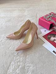 Fortok Christian Louboutin Hot Chick Patent Leather Pumps Beige - 1