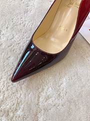 Fortok Christian Louboutin Hot Chick Patent Leather Pumps Black & Red - 6