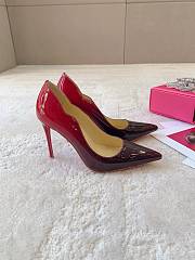 Fortok Christian Louboutin Hot Chick Patent Leather Pumps Black & Red - 4