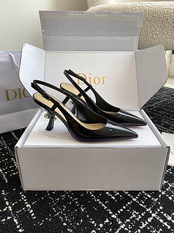 Fortok Dior Tribales Slingback Pump Black Patent Calfskin 