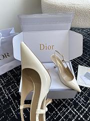 Fortok Dior Tribales Slingback Pump White Patent Calfskin - 6