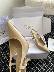 Fortok Dior Tribales Slingback Pump Beige Patent Calfskin - 6