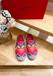 Fortok Valentino Garavani Multicolor Escape Mule In Canvas With Chevron Print24 - 1