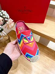 Fortok Valentino Garavani Multicolor Escape Mule In Canvas With Chevron Print24 - 6