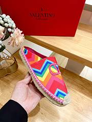 Fortok Valentino Garavani Multicolor Escape Mule In Canvas With Chevron Print24 - 5