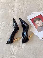 Fortok Christian Louboutin Silk Crystal Lipstick High Heels Black - 4