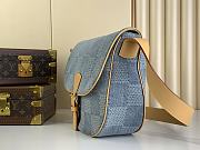 Fortok Louis Vuitton Montsouris Messenger MM Bag Damier Blue Denim 3D Cotton Canvas N40743 35x29x12cm  - 2