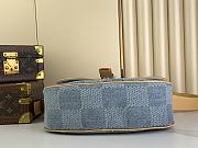 Fortok Louis Vuitton Montsouris Messenger MM Bag Damier Blue Denim 3D Cotton Canvas N40743 35x29x12cm  - 3