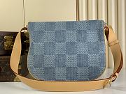 Fortok Louis Vuitton Montsouris Messenger MM Bag Damier Blue Denim 3D Cotton Canvas N40743 35x29x12cm  - 5