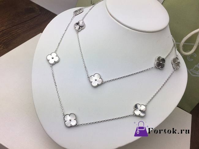Fortok Van Cleef & Arpels Alhambra Four-leaf Clover Ten-flower Sweater Necklace Silver - 1