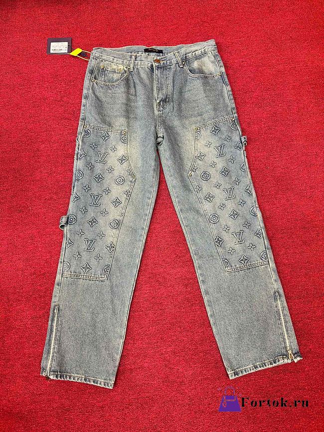 Fortok Louis Vuitton LV Embossed Men Jeans - 1