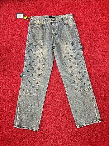 Fortok Louis Vuitton LV Embossed Men Jeans