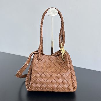 Fortok Bottega Veneta Andiamo Parachute Tote Bag Brown 796569 21x17x16.5cm