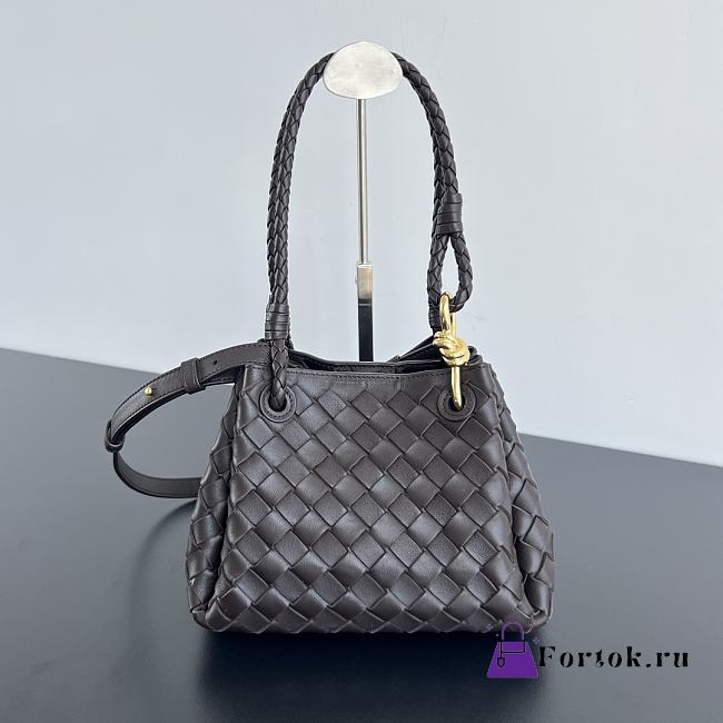 Fortok Bottega Veneta Andiamo Parachute Tote Bag Fondant 796569 21x17x16.5cm - 1