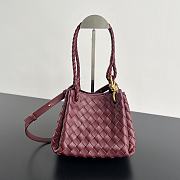 Fortok Bottega Veneta Andiamo Parachute Tote Bag Burgundy 796569 21x17x16.5cm - 1