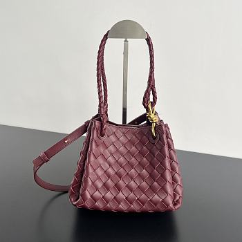 Fortok Bottega Veneta Andiamo Parachute Tote Bag Burgundy 796569 21x17x16.5cm