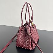 Fortok Bottega Veneta Andiamo Parachute Tote Bag Burgundy 796569 21x17x16.5cm - 5