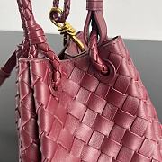 Fortok Bottega Veneta Andiamo Parachute Tote Bag Burgundy 796569 21x17x16.5cm - 4